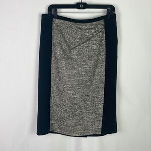 Max Mara Grey Tweed With Black Trim Skirt